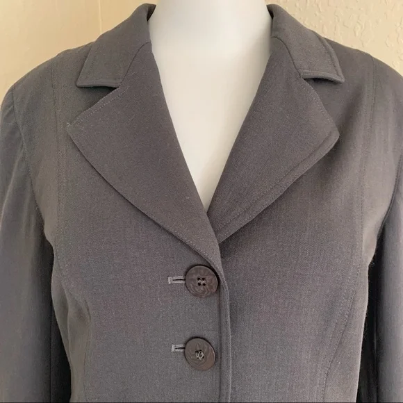 GIORGIO ARMANI Le Collezioni Wool Stretch 5 Button Blazer Jacket Grey Career 10 - Picture 4 of 15